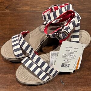 CROCS Nautical Navy and White Sandals